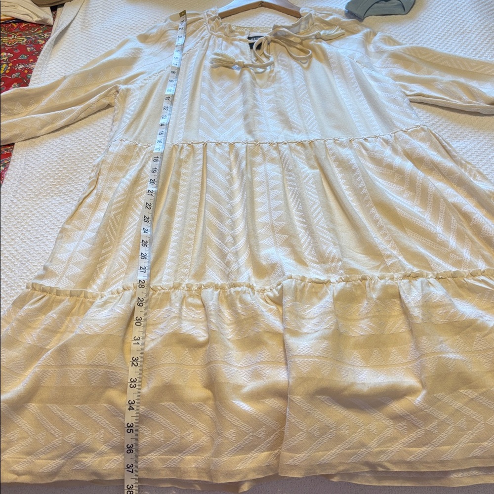 Anthropologie Maeve Dominique Tunic Dress Creme White size Medium Petite - Picture 8 of 11